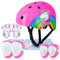 MHJY Helm Kinder Fahrradhelm für 3 4 5 6 7 8 Jahre Mädchen Verstellbar Skaterhelm Knieschoner Ellenbogenschützer Schoner Inliner Kinder Für Skates Rollschuhe Skateboard Fahrrad