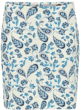 ICHI IHKATE Print SK11 Damen Minirock Rock 74% Polyester, 22% Viskose, 4% Elasthan Regular fit, Größe:L, Farbe:Baleine Blue AOP (202922)