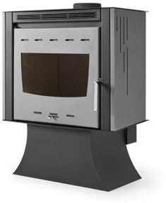 Estufa de leña con ventilador modelo Ñ 15.55 Kw | Chimenea de leña moderna para salón, cocina | Hogar de leña cassette insert