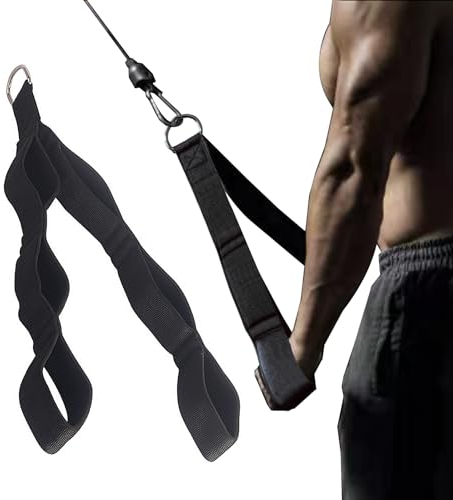 Trizepsseil, 3 Längen Seilzug Fitness, Kabelzug Griffe, Latzug Griff, Latzug Seil Gym Zubehör Zugseil Bizeps Trizep Gurt für Push-Downs, Crunches, Facepulls für Professionelles Fitnessstudio Schwarz