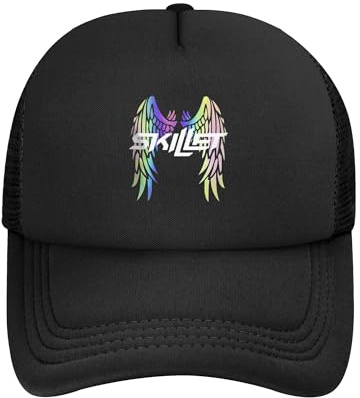 Śkillet%Rock Band mesh Baseball caps for Men Casual Adjustable 3D Print Snapback Trucker Cap Fishing Hats for Men Sun Protection Unisex Gift