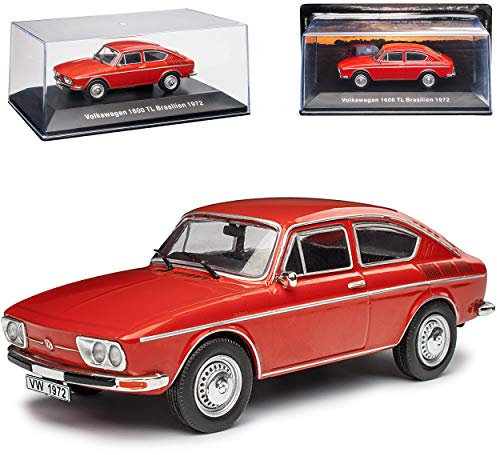 Generisch Volkwagen 1600 TL Brasilien Rot Coupe 1968-1980 1/43 DeAgostini Modell Auto
