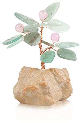 Artificial Bonsai Small Stone Pot Money Tree Feng Shui Crystal Bonsai Tree Gemstone Tree Ornament for Home Office Decoration Wealth Healing Gift Fake Plants Decor(Color:C)