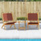 LAPOOH Gartenstühle 2 STK. Klappbar mit Tisch Rot Massivholz, Gartenmöbel, Balkonstühle, Hochlehner, Balkonmöbel, Bistrostuhl, Garten Stühle, Sit Möbel, Armlehnenstuhl - 3214220