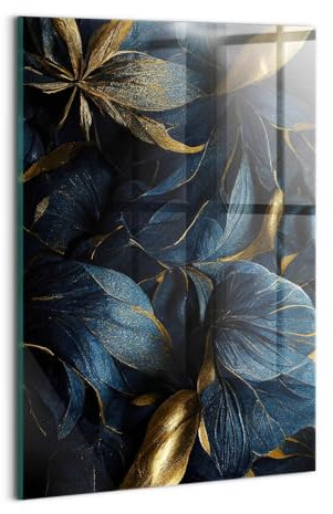 Wallfluent Wandbild Gehärtetes Glas Wanddekoration 20x30cm Für die Küche Badezimmer und Schlafzimmer Dicke 4mm Glasbild Mit Motiv Bild - Dekorative Blumen