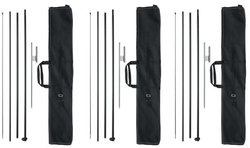 VEVOR Kit Asta Portabandiera da 3 Pezzi 498,5 cm con Picchetti da Terra e Borsa per Il Trasporto (Bandiera Non Inclusa) Asta Portabandiera per Segnaletica Aziendale, Asta Portabandiera all'Aperto