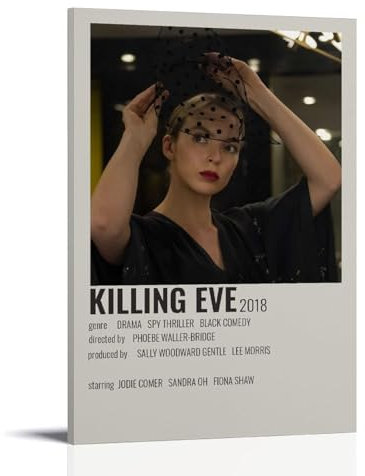 ijshndgn Poster Killing Eve, Vintage-Kunst, Raumdekoration, ästhetisch für Schlafzimmer, Wohnzimmer, Wände, ästhetisches Poster, 60 x 90 cm, Rahmenstil