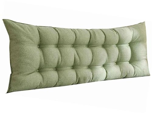Cuscini Testata letto Cuscino Lombare da Lettura imbottito Cuscino di supporto per schienale Cuscino di posizionamento Cuscino multifunzione per letto/Testiera/divano/poltrona lunga(140x50x10cm,Green1