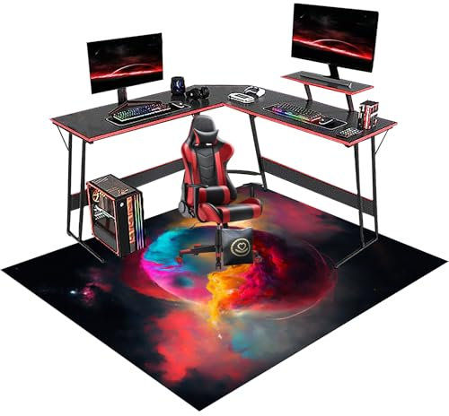 Alfombras Gaming Oficina Suelo, Alfombra Silla Gaming, Alfombra Silla Oficina 150 x 180 cm, Oficina Escritorio Gamer Alfombrilla, Protector de Silla de Escritorio, Protector Suelo Silla Ruedas