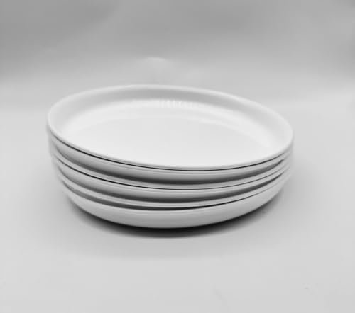 Kimmel Lot de 6 assiettes en plastique de 18 cm - Couleur : blanc - Pour fête, enfant - Vaisselle de camping