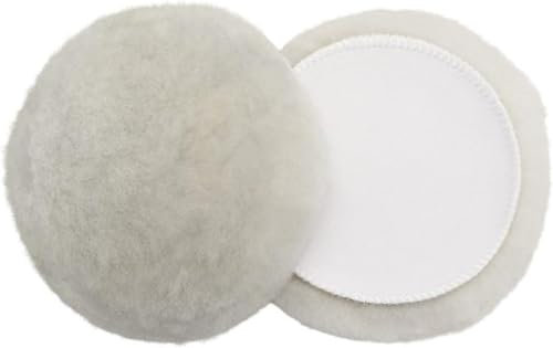 Craft-Equip Polierpad aus echtem Lammfell zur Anwendung mit Poliermaschine. - hoher Abtrag mit Schleifpasten/Polituren - ⌀ Klettaufnahme: 75mm