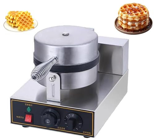 OmePS Gaufrier à Muffins, Grille chauffante Double Face, minuterie 1-5 Min, température réglable (50~250 °C), Corps en Acier Inoxydable, Plaque de revêtement antiadhésive épaisse