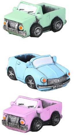 BESPORTBLE Lot De 3 Pots De Fleurs De Bureau Au Design De Voiture Vintage Contenants De Fleurs Rétro pour La Décoration Intérieure Matériau