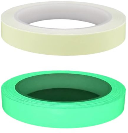 GHPKOTW 2 Pezzi Nastro Luminoso 3Metri X 1.5Cm/2Cm Nastro Fluorescente Adesivo Glow in The Dark Tape Nastro di Avvertenza Nastro Sicurezza Autoadesivo Rimovibile Impermeabile