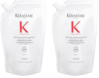 Kérastase Première Bain Décalcifiant Réparateur, Reparierendes Haarbad bei geschädigtem Haar, Kalzium reduzierende Haarpflege, Nachfüllpackung, 500 ml (Packung mit 2)
