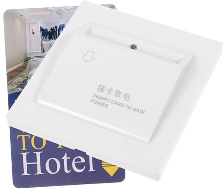 FONDOTIN Interruptor de Tarjeta para Hotel con Temporizador de Tres Líneas Panel Blanco Elegante Control Seguro de Luz y Energía para Habitaciones y Alojamientos