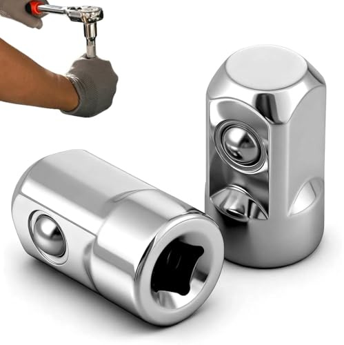 2 Stück Buchsenadapter, Stecknuss Adapter 1/4-Zoll-Buchse auf 1/2-Zoll-Stecker, Stecknussadapter für Steckschlüsseln Nuss Knarren