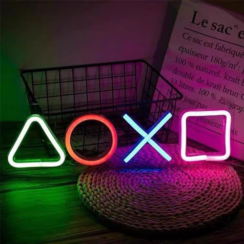 ZYNTEK Targa al neon dimmerabile a forma di controller perdecorazione della stanza da gioco, luce al neon alimentata USBa forma di controller di gioco, perfetta per I'arredamento dellastanza da
