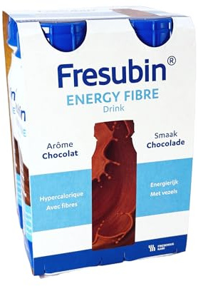 Fresubin Energy FIBRE Drink Schokolade - Hochkalorische Trinknahrung mit Ballaststoffen von Fresenius Kabi, 300 kcal pro Flasche, glutenfrei, laktosearm, mit Ballaststoffen ideal bei Mangelernährung (