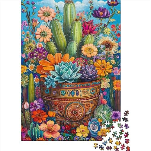 Cactus Floral Vase 1000 Piece Jigsaw Puzzle for Adults Paper Home Decoration Relax
