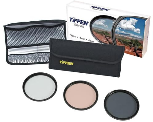 Tiffen 55mm Photo Essentials Kit with UV Protector, 812 Color Warming, Circular Polarizing Glass Filters and 4 Pocket Pouch