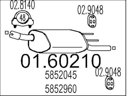MTS 01.60210 Endschalldämpfer Kompatibel mit OPEL Corsa B Schrägheck S93