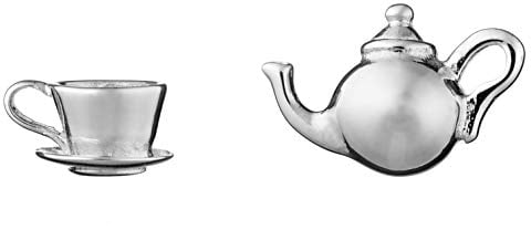 Lily Charmed - 925 Sterling Silver Teapot and Teacup Stud Earrings