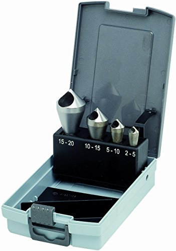 KEIL 328 500 520 Metallbohrersortiment HSS Entgratersenker 90° mit Querloch, 4-teilig, Ø 2,0-20,0 mm, in RoseBox