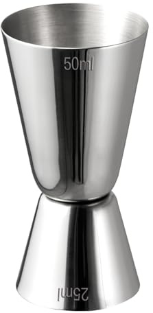 APS 93112 Barmaß, Ø 4,5/4 cm, Höhe 8,5 cm, Edelstahl, hochglanzpoliert, Füllmenge 25/50 ml