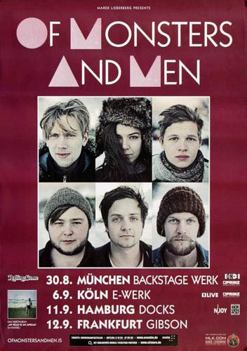 of Monster and Men - Silhouettes, Tour 2012 » Konzertplakat/Premium Poster | Live Konzert Veranstaltung | DIN A1 «