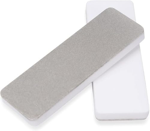 DMD Mini-Taschenmesserschärfer, doppelseitiger Diamant- und Keramik-Schleifstein, tragbares Werkzeug mit 400er-Körnung, für Messer, Scheren und Outdoor-Survival-Ausrüstung