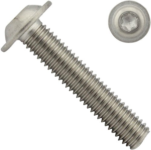 Linsenkopfschrauben mit Flansch und Innensechsrund (ISR) - M4x16 - (20 Stück) - ISO 7380-2 TX - rostfreier Edelstahl A2 V2A - Vollgewinde - Flanschschrauben - Flachkopfschrauben - SC7380-2TX