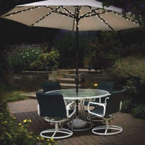 New 72 Led Solar Powered Umbrella Chain Garden Light 8 Strut Fairy Lights Parasol