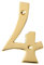 Motif 4-Inch Solid Brass Lacquered Polished Mailbox Numbers House Numbers For Outside House Numbers Address Sign For Door, House Signs for Outside (Number 4)