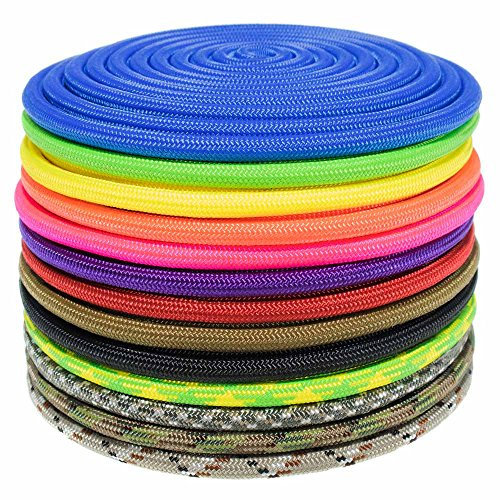 PARACORD PLANET Nylon Accessory Cord (1/4-Inch (6mm) & 5/16-Inch (8mm) Paramax Nylon Cord,All-Purpose Utility Dog & Pet Collars, Belts, Tie-Downs, Horse Halters (50 Ft & 100 Ft)