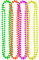 REDSTAR FANCY DRESS Perlenketten - Accessoire im 80er-Stil - für Verkleidungen, Festivals, Raves und Schwarzlichtpartys - verschiedene Neonfarben (Pink, Gelb, Orange, Grün) - 4 Stück