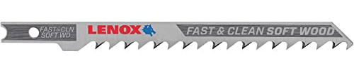 LENOX Tools 1990846 U-Shank Clean Wood Cutting Jig Saw Blade, 4-Inch X 5/16-Inch 6 TPI, 5-Pack