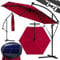 Kingsleeve® Parasol déporté inclinable Rouge Ø 300cm Pare-Soleil en Aluminium avec éclairage LED Protection UV80+ Jardin