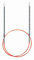Rocket 2 Squared AD7177080-03.50 Neuartige quadratische Rundstrick, Metal, Silber/Rot, 80 cm Länge x 3,5 mm Dicke