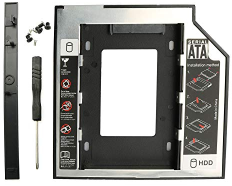 RLECS HDD SSD Caddy Adapter SATA 3.0 Interface Laptop Hard Disk Holder 9.5mm Hard Drive Mounting Bracket for CD DVD ROM Optical Bay 2.5