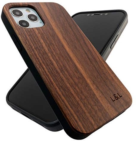 LOAM & LORE Wood Phone Case Walnut Cover Compatible with iPhone 12 and iPhone 12 Pro Walnut Plant Based and Sustainable Zero Waste Plastic Free Vegan Wooden Protective Phone Cover