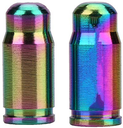 Keenso Bike Presta Ventilkappen, 2 Stück TC4 Titanlegierung Oil Slick Teile Glatte leichte Oil Slick Bike Teile(Bunt)