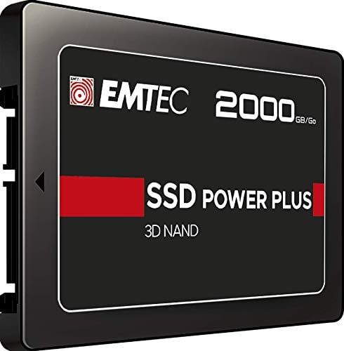 EMTEC - Disque Dur SSD Interne 2,5 - SATA X150 Power Plus 3D NAND 2To - 10x Plus Rapide Qu’Un Disque Dur Classique - Démarrage & Arrêt d'Ordinateur Performants