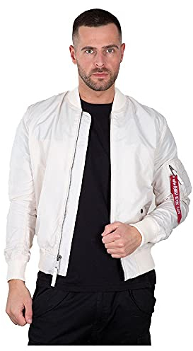 Alpha Industries Herren MA-1 TT Bomberjacke, Jet Stream White, L