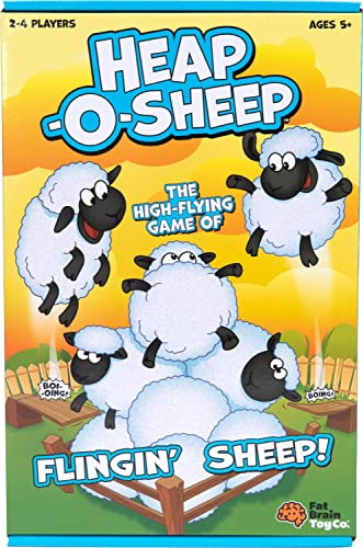 Fat Brain Toys Heap-O-Sheep - Ein Spiel der katapultierenden Schafe, von 6 bis Erwachsene, 2 bis 4 Spieler