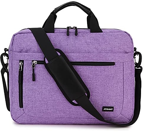 RAVUO Sacoche Ordinateur Femme,Résistant À L'eau Sacoche Pc Portable 15.6 Pouces Sac Bandoulière Femme Sac A Main Femme Pour Travail Business L'École Collège Pourpre