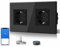 BSEED Double prise Schuko WiFi encastrée avec surveillance de l'énergie, 16 A, Smart Alexa, contrôle de l'application, fonctionne avec Alexa/Google Home, mesure la consommation d'énergie, horaires,