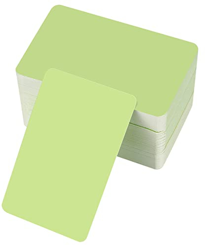150 Stück Blanko Papier Karten, Karteikarten, Spielkarten, Memory Karten Blanko, Kraftpapierkarten, Visitenkarten Papier für Heimwerken Gedächtnis Lernen - Grün, 8,9 x 5,2 cm/3,5 x 2,04 Zoll