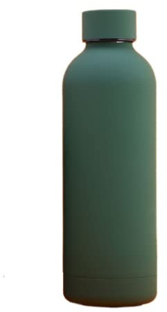 Gteller Double Wall 18/8 Stainless Steel Narrow Mouth Vacuum Flask, Thermal Sports Water Bottle Keeping Warm and Cold (500ml, Dark Green)
