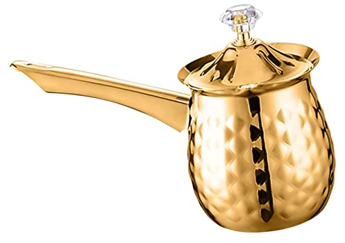 Türkische Kaffeekanne Griechische Kanne mit Langem Griff, Golden 600ml